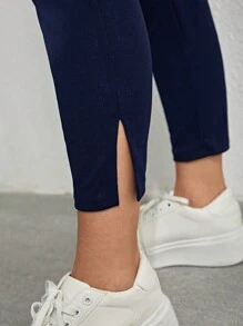 EMERY ROSE Plus Size Nữ Thời Trang Mùa Hè Màu Trơn Thoải Mái Quần Ôm Vừa Vặn - Màu xanh hải quân - Xem 6