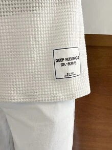 SWAVVY 男士夏季純色鬆身針織圓領背心 - 杏色 - 查看 3