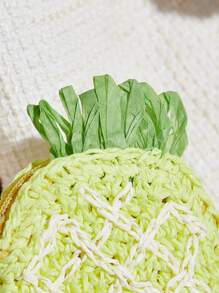 SHEIN VCAY 女士菠萝形波西米亚风编织包，夏日海滩度假 - 黃色 - 查看 4