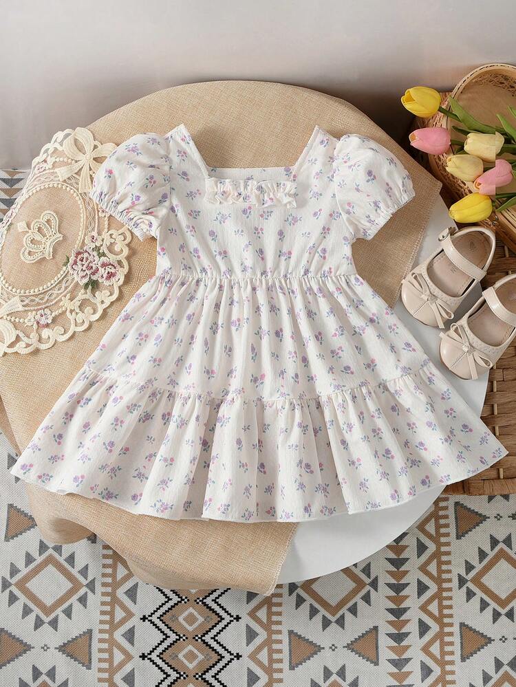 Baby Girl Spring/Summer Fresh And Cute Printed Dress