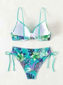 SHEIN Swim Summer Beach Women Bikini Set With Padded Cups (Random Floral Pattern) - Multicolor - View 2