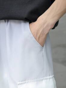 Pantalones de carga frescos para adolescentes con gradiente, bolsillos con solapa abatible y puños