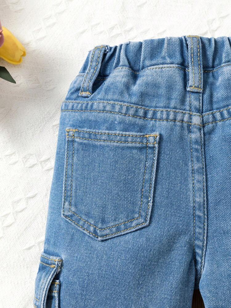 Baby Girls' Pink Straight Barrel Workwear Jeans