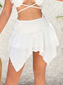 SHEIN SXY Women Sexy Umbrella-Shaped Asymmetrical Hem Skirt - White - View 6