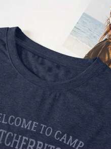 INAWLY Camiseta casual de verano para mujeres con cuello redondo, mangas cortas, eslogan y estampado de autobús