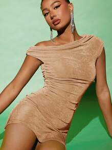 SHEIN BAE St Patrick Green Outfit Dress Spring Break Cheap Clothes Summer Clothes Spring Dress - Apricot - View 4