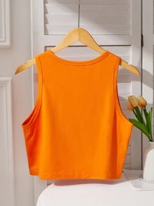 Comfortcana Plus Size Slogan In hình mùa hè Áo ba lỗ không tay bó sát có đường viền cổ tròn, TÔI Liếm muối Nuốt rượu Tequila VÀ HÚT chanh - trái cam - Xem 2