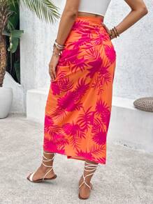 Breezaya Women Fashionable Random Printed Skirt With Vacation Style For Summer
