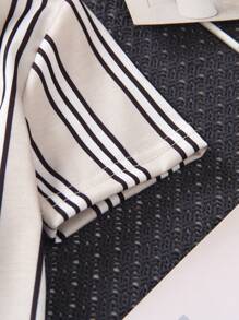 SHEIN Explorewe 1pc Young Boy Casual Sports Striped Polo Shirt, Suitable For Daily Wear, School, Outing, Outdoor, Spring/Summer Seasons Like Getaway, Holiday, Travel, Relax, Sunbathing - White - View 5