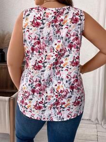 SHEIN Clasi 夏季大码 V 领几何印花衬衫 - 彩色 - 查看 2