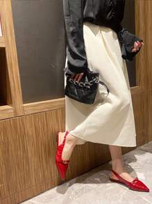 秋冬季时尚简约尖头平底鞋，蛇纹印花，绑带设计，适合女士和派对穿着