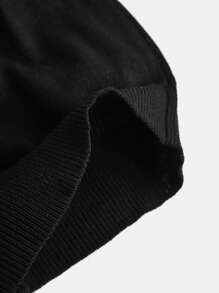 Young Girl Plain 3D Floral Detail Casual Short Sweater