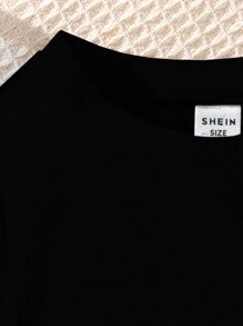 Baby Girls' Short Sleeve T-Shirt With Printed Patterns - Black - View 3