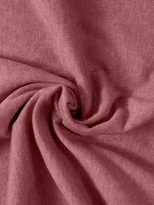 SHEIN EZwear T-shirt pour femmes à col rond et à manches courtes imprimé de lettres à la mode - Framboise - Voir 5