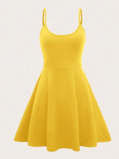 SHEIN MOD Summer Casual Solid Color Sleeveless Dress With Cinching Waist