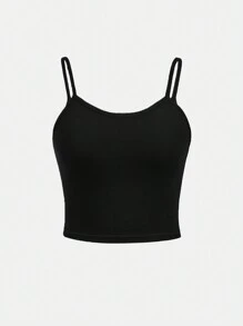 SHEIN Girlism 少女暗黑街头时尚星空网眼透视紧身上衣和吊带背心套装 - 黑色 - 查看 4