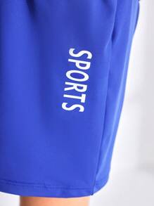 SHEIN Tween Boy Sports Suit Two-Piece Set With Rubber Print Design - Grey - View 3