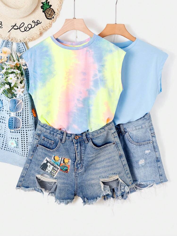 Hollow Out Back Split T-Shirt For Vacation
