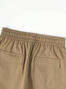 Manfinity Roghcode 宽松男士字母拼布抽绳短裤