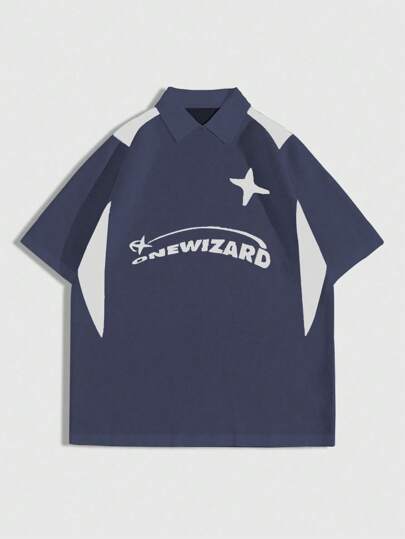 Street Life Men Fashionable Loose Fit Casual Sporty Printed Windbreaker