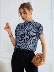 SHEIN Essnce Leopard Shirt Women's Summer Commuting Leopard Print Wide Strap Shirt - Multicolor - View 4