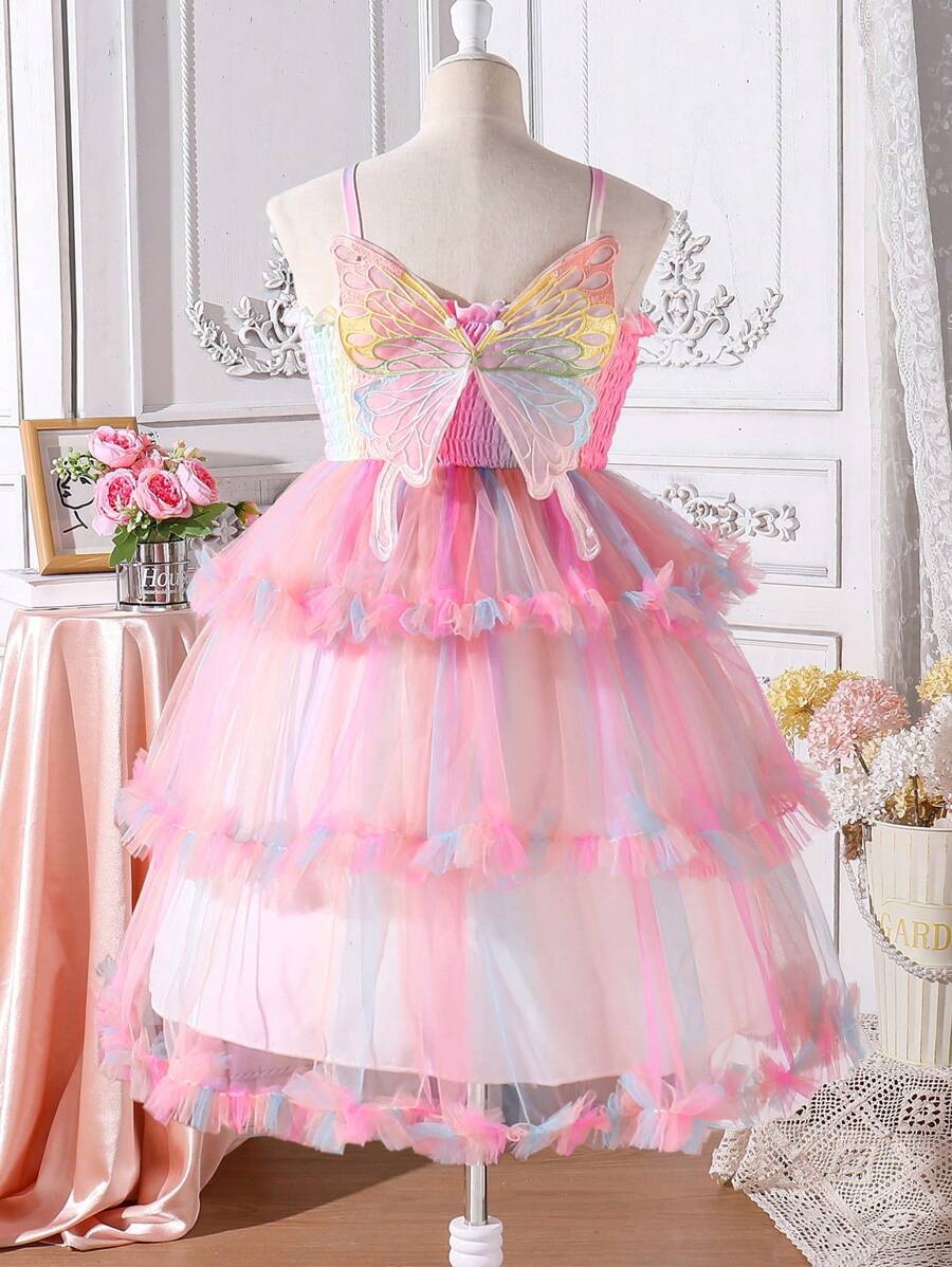 Mjjsk Mädchen Sommerkleid - Floral Rüschen A-Linie Ärmellos