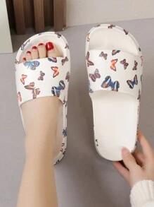 Fashionable Graffiti Slippers For Women, Summer Wear 2024 New Style Dissolving Thick-Soled, Versatile, Height-Enhancing And Ins Open-Toe Slides