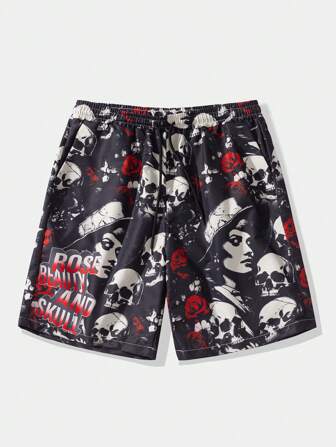 Street Life Men Printed Woven Shorts, Suitable For Daily Wear In Spring And Summer