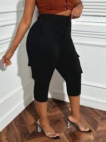 SHEIN SXY Plus Size Stretchy Casual Denim Skinny Pants - Black - View 5