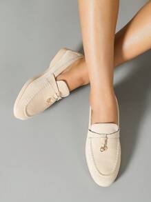 Women's Flat Round Toe Loafers, Casual Slip-On Shoes For Spring/Summer 2025, Burgundy/Wine Red/Bright Red, Suitable For Office Work, Leisure, Soft Sole, Comfortable, UK Style, Plus Size Women's Shoes, Size 41-43