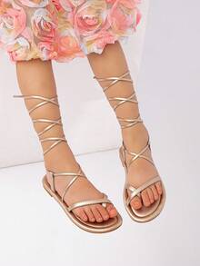 New Summer Flat Sandals For Fashionable Girls With Straps And Thong, Perfect For Outdoor Activities