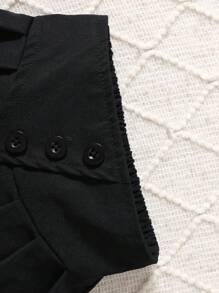Babymeisjesset Zwarte gebreide trui met lange mouwen + korte broek + muts + sjaal 4 stuks