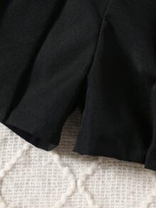 Babymeisjesset Zwarte gebreide trui met lange mouwen + korte broek + muts + sjaal 4 stuks