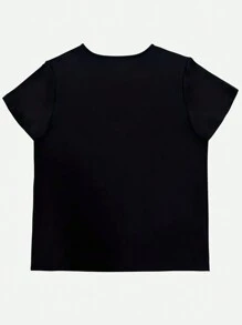 INAWLY Camiseta informal de manga corta con estampado de calavera y flor de cerezo para mujeres de talla grande