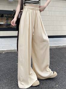 DAZY Women Stylish Solid Color Loose Wide-Leg Casual Pants Trousers