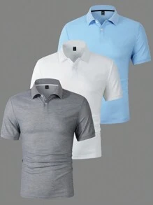 Manfinity Homme Men Short-Sleeved Casual Polo Shirt For Summer - Multicolor - View 5