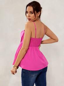 SHEIN Adjustable Maternity Tank Top For Tropical Island Vacation - Hot Pink - View 2