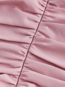 SHEIN MOD 黑色約會晚宴側交叉韁索實心褶皺長裙