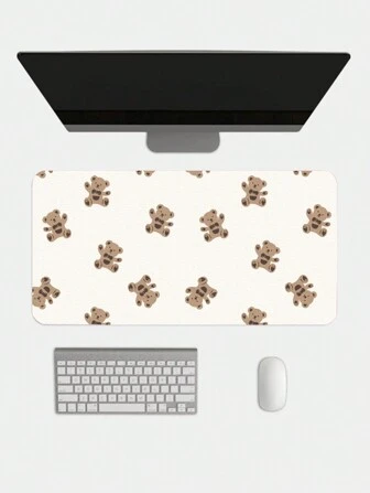 Kawaii Mignon Tapis de souris épais, imperméable, antidérapant et durable avec un ourson dessin animé