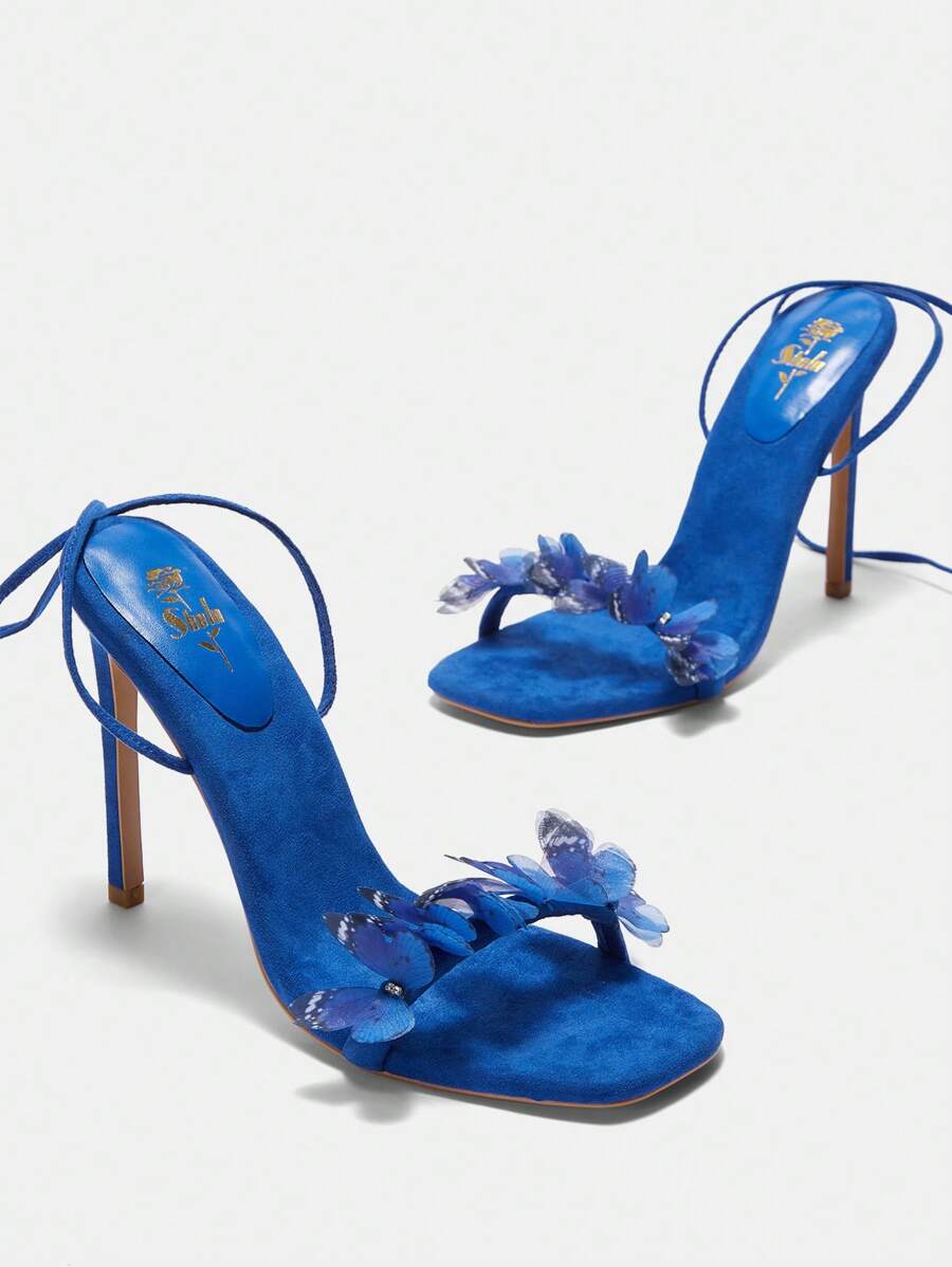CUCCOO CHICEST Sandalias de tacón alto de moda para mujeres, para Halloween - Azul - Ver 1
