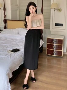 DAZY Color-Blocked Off Shoulder Long Dresses For Women, Birthday Prom Dress Party Women,Ruffle Homecoming Dresses