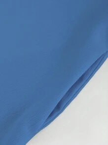 Sweetra Women Fashion Solid Color Woven Sleeveless Dress - Teal Blue - View 5