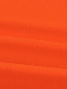 Slaydiva Casual Simple Orange Sleeveless Thick Strap V-Neck Fitted Mini Dress For Women, Suitable For Summer,Summer Dresses For Women Suitable For Going Out Chic Dress