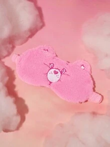SHEIN X Care Bears Máscara de ojos suave y mullida con detalles bordados en rosa, un regalo