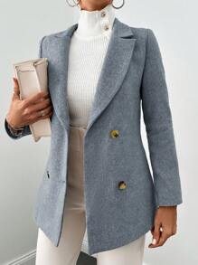 SHEIN Cottnline 女式時尚西裝外套 - 淺藍色 - 查看 4
