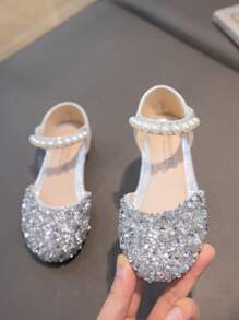 Toddler Pearl & Sequin Decor Sweet Flats - Silver - View 3