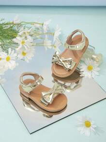 Infant And Toddler Ankle Strap  Gold Shiny Sandals - Gold - View 2