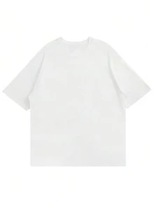 Men Crew Neck Casual Solid Color Short Sleeve T-Shirt - White - View 6