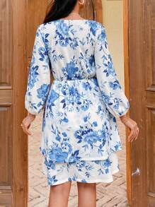Blue Flower Mini Dress