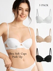 Ocili 3入組實色鋼圈胸罩 - 彩色 - 查看 6